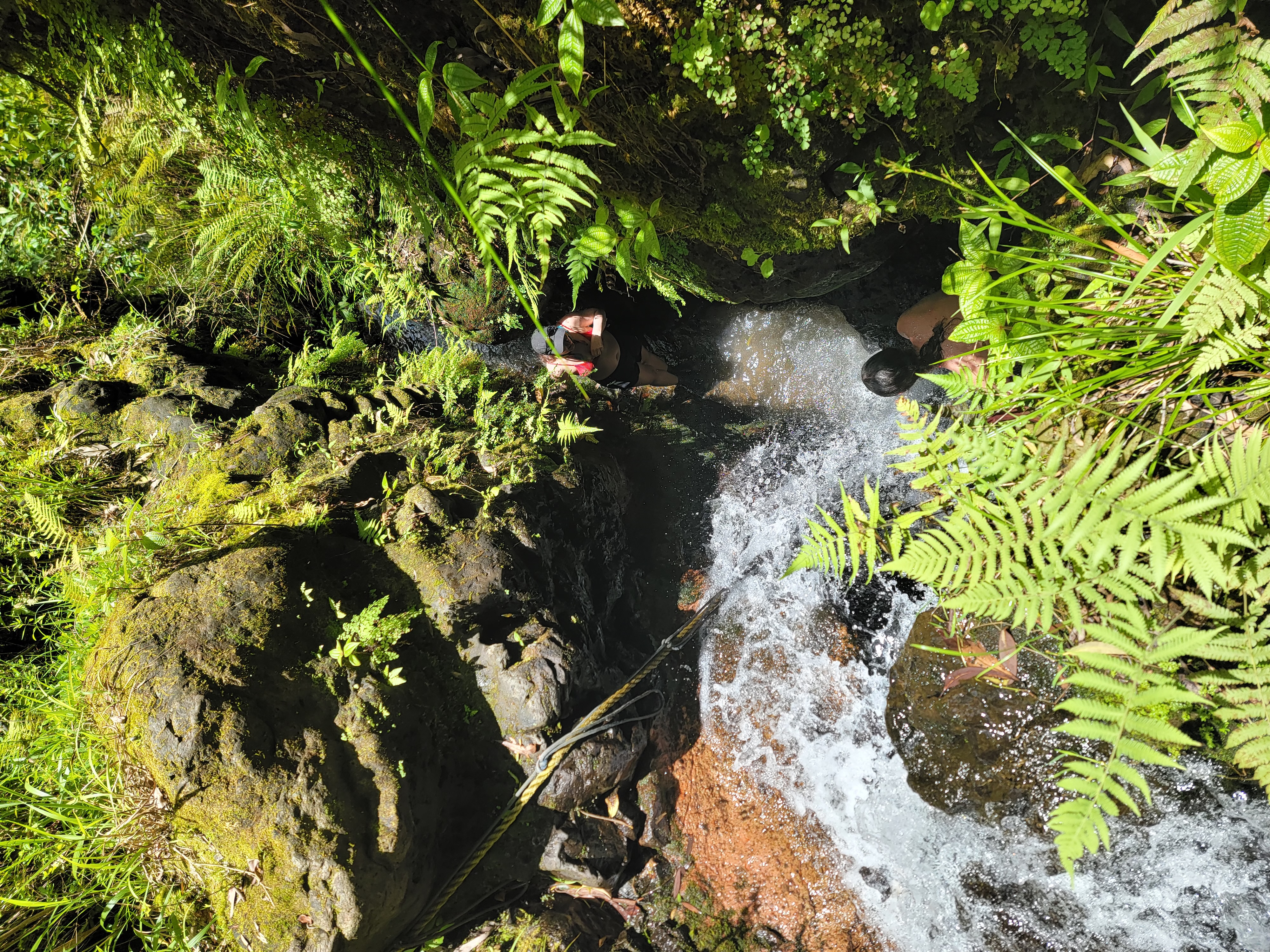Climbing the waterfall