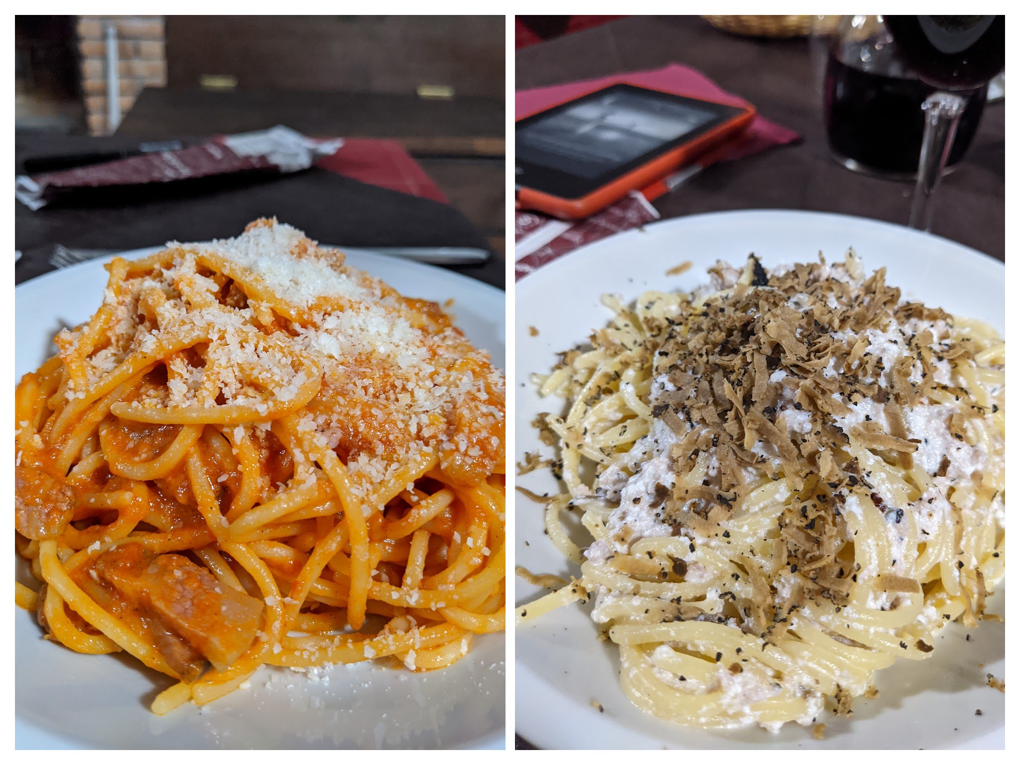 Some pasta we ate at the hotel in Mascioni