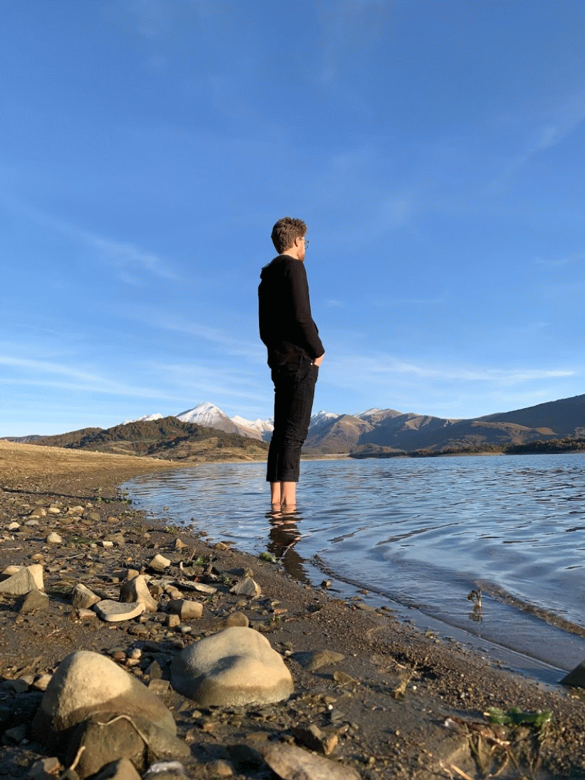 Me standing in the lake near Mascioni