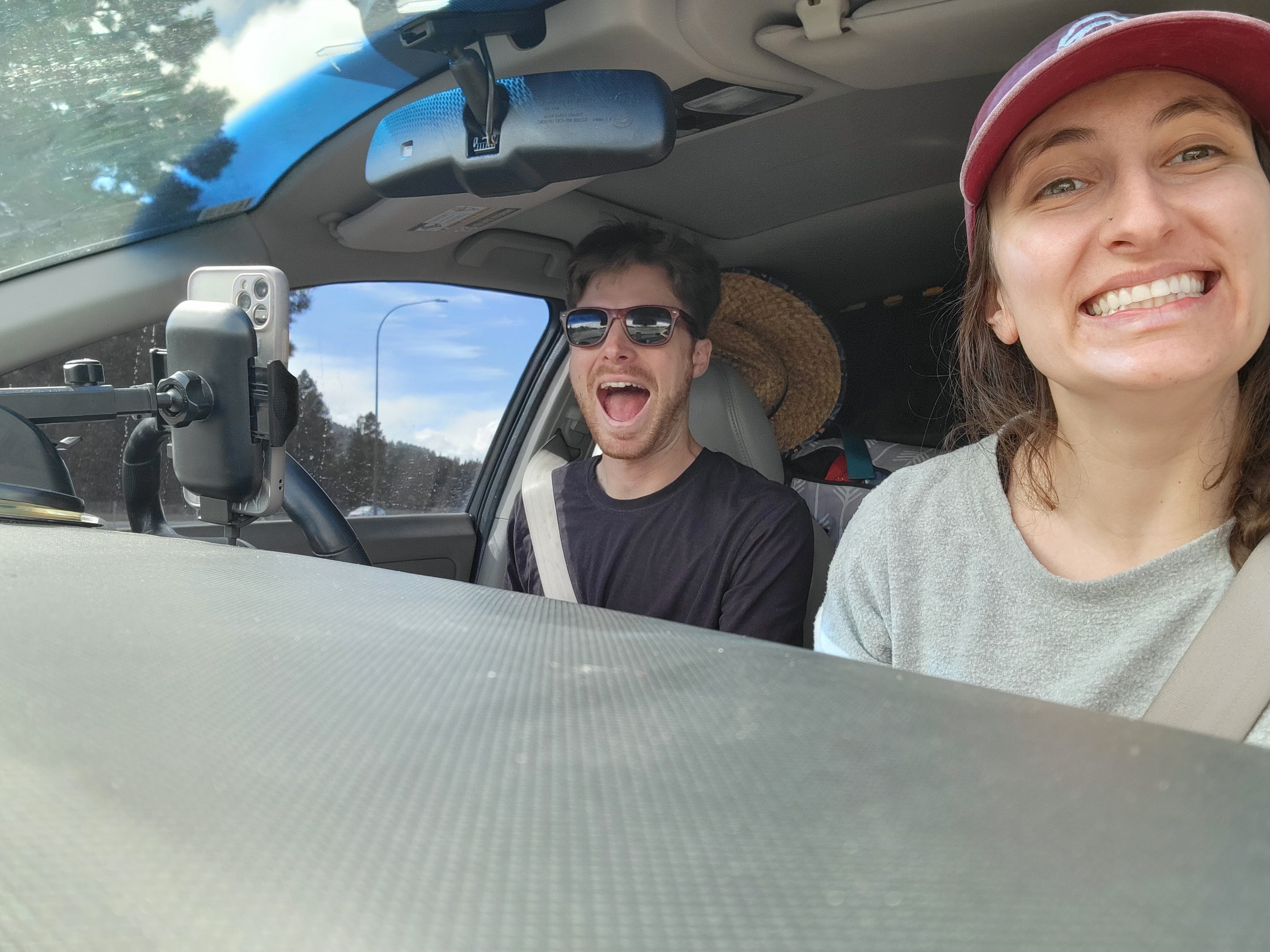 Mattie and me road tripping from SLC to Lake Stevens, WA.
