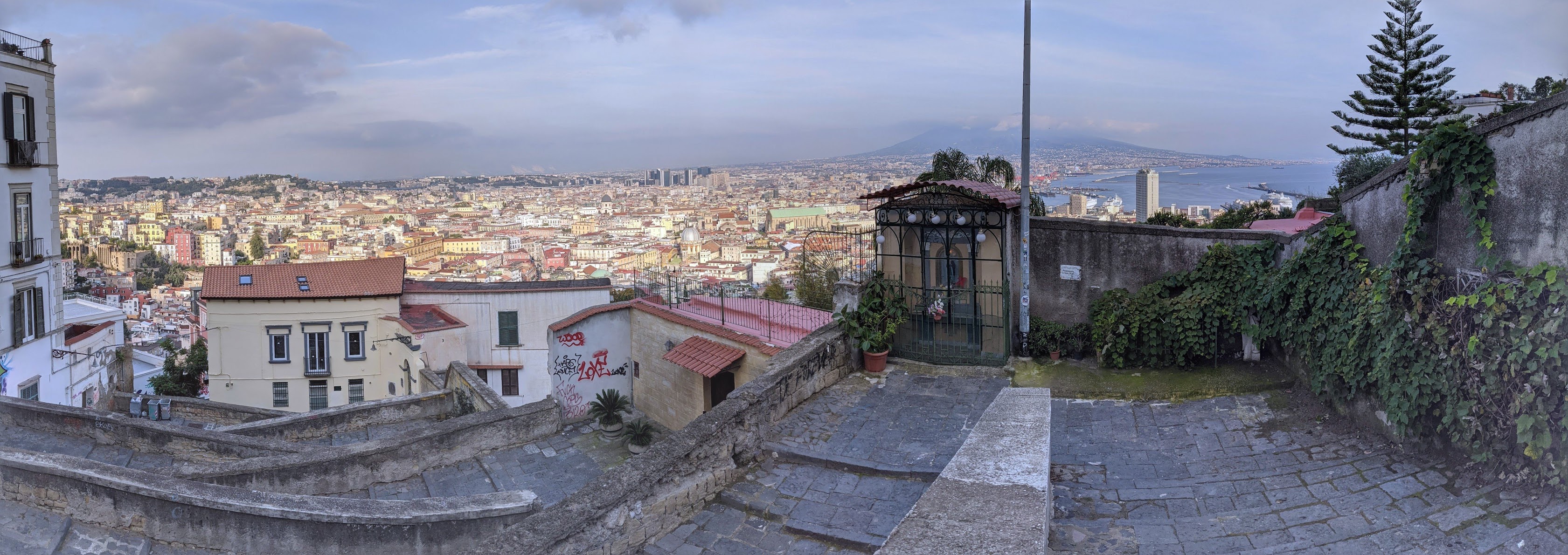 View from above Naples of Vesuvius